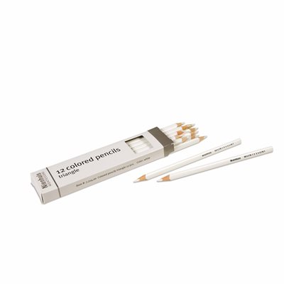 3-Sided Inset Pencils, White