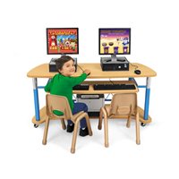 Adjustable Mobile Computer Station For 2