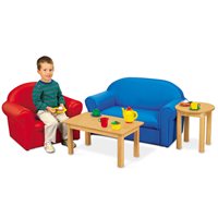 Easy-Clean Comfy Couch - Blue