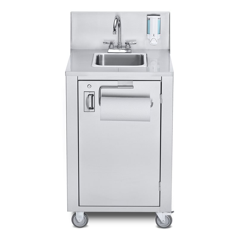 Hot Water Portable Sink with Towel and Soap Dispenser - Stainless Steel