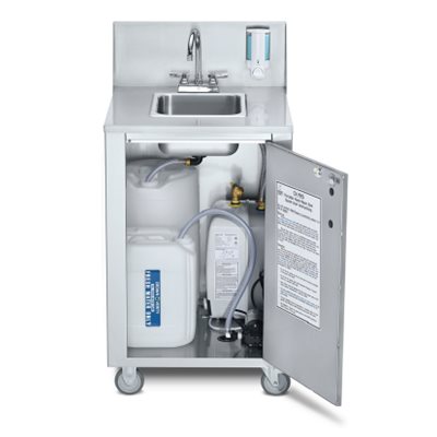 Hot Water Portable Sink with Towel and Soap Dispenser - Stainless Steel