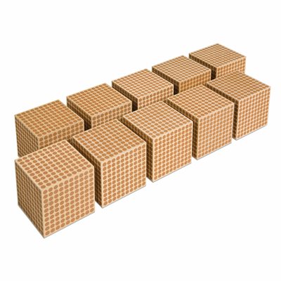 Nienhuis - Cube en Bois de 1000 - Lot de 10