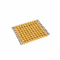 Nienhuis - One Golden Bead Square of 100 - Individual Beads Nylon