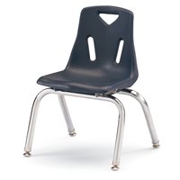 Berries Stacking Chair with Chrome - Plated Legs - 18"H - Navy