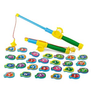 Attrapez un jeu d'apprentissage magnétique avec des lettres