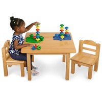 Toddler Hardwood Table & Chairs Set