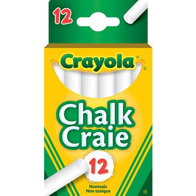 Crayola Chalk-White-12 Sticks