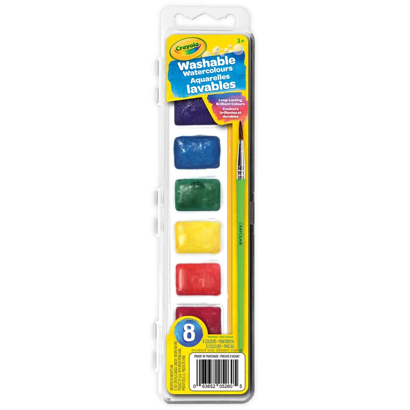 8 aquarelles lavables