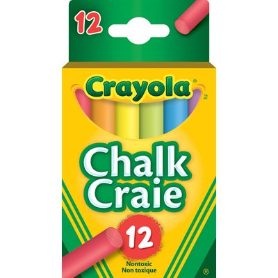 Crayola Chalk-Coloured-12 Sticks
