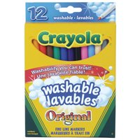 Marqueurs lavables Crayola - Paquet de 12 - Pointe fine