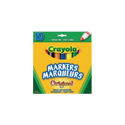 Marqueurs à pointe large Crayola - 10 couleurs orig.