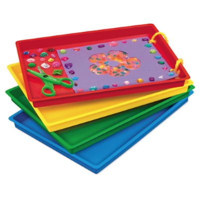 Plateaux de bricolage faciles à nettoyer - Lot de 4 Plateaux de bricolage faciles à nettoyer - Lot de 4