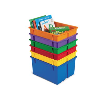 Heavy-Duty Book Bins-Set of 6