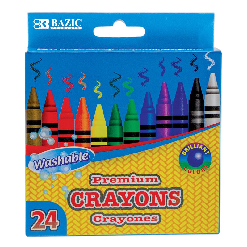BAZIC Crayons Premium Lavables - 24 Couleurs BAZIC Crayons Premium Lavables - 24 Couleurs
