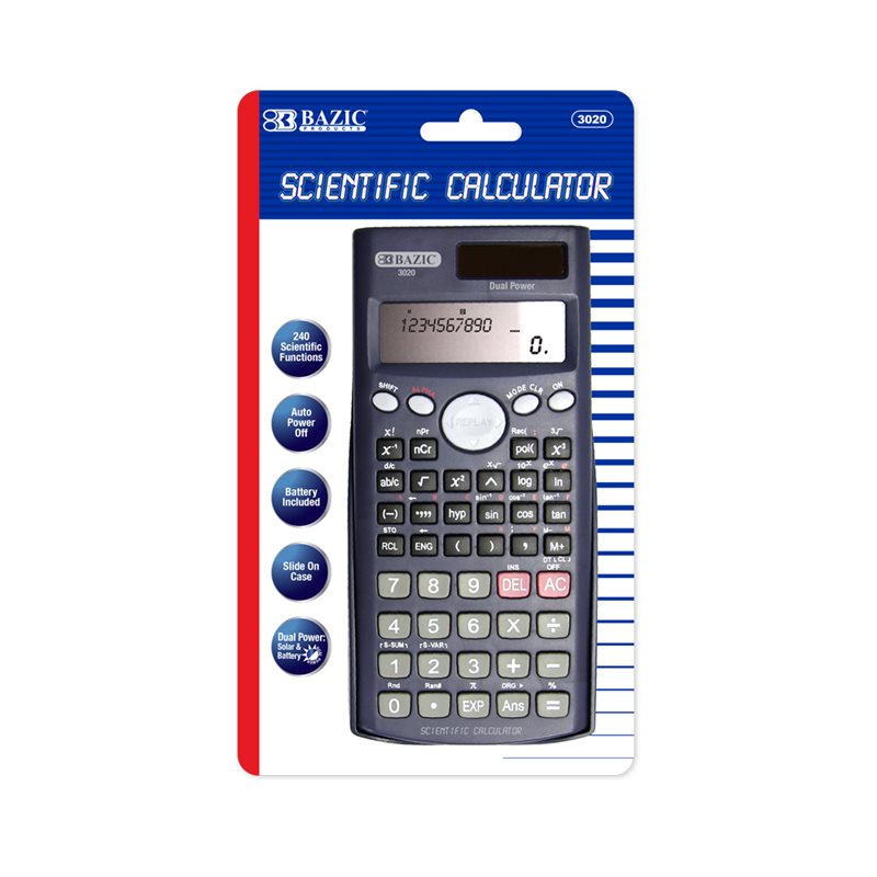 BAZIC 240 Function Scientific Calculator with Slide-On Case BAZIC 240 Function Scientific Calculator with Slide-On Case