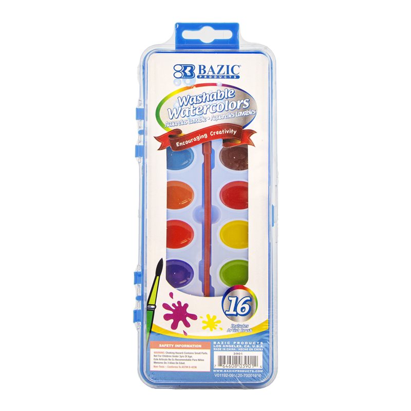 Ensemble aquarelle 16 couleurs avec pinceau*