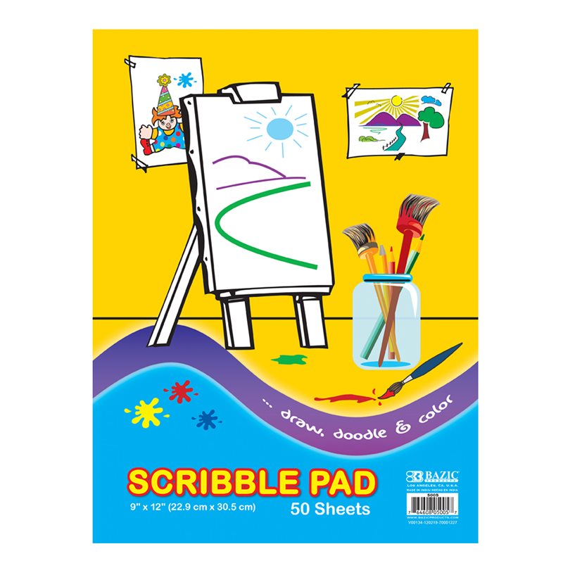 BAZIC Scribble Pad - 9 "X 12" - 50 pièces