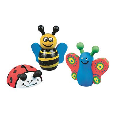 Wooden Bee, Ladybug and Butterfly Kit- Pack of 12 