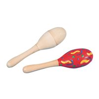 Lot de 12 maracas en bois