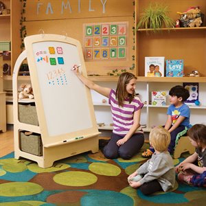Birch Teaching Easel with Softouch Storage Bins