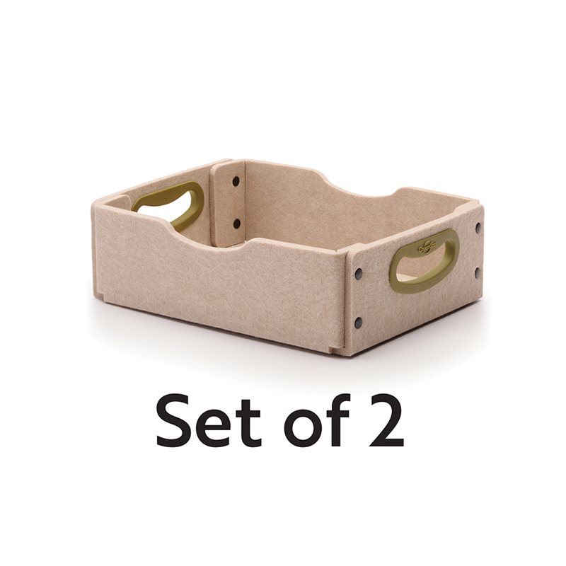 Stubby Softouch Storage Bin Kit- Set of 2 - Sand