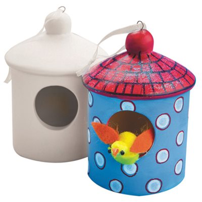 Colour- Me Ceramic Bisque Birdhouse 