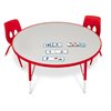 42" Rainbow Table ronde à hauteur régulière réglable (21"H à 30"H) - Rouge