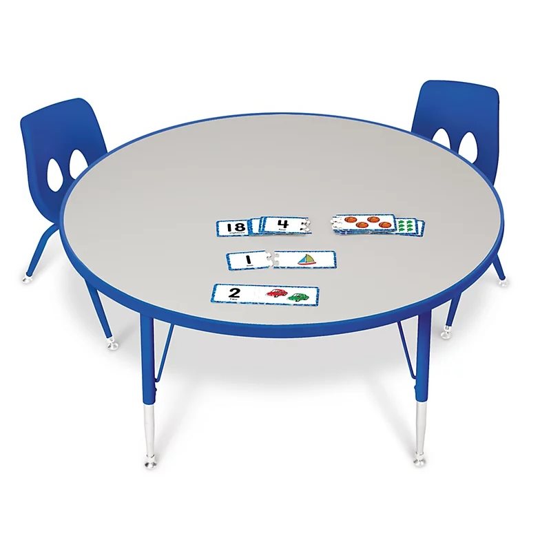 42" Rainbow Table ronde à hauteur basse réglable (15"H à 24"H) - Bleu