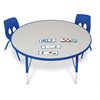 42" Rainbow Table ronde à hauteur basse réglable (15"H à 24"H) - Bleu