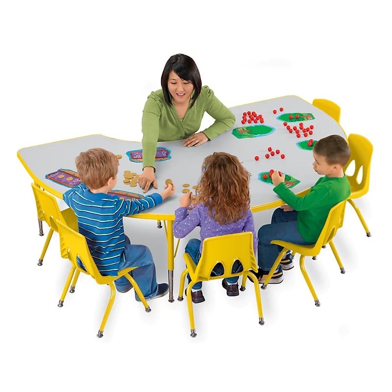 Table de groupe réglable arc-en-ciel de 48" X 72" - Jaune