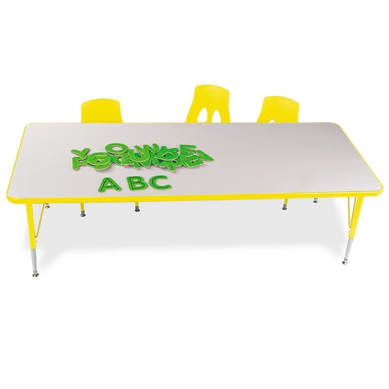 Low 24" X 36" Rainbow Adjustable Rectangular Table - Yellow