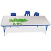 24" X 48" Rainbow Adjustable Low Height (15"H to 24"H) Rectangular Table - Blue