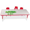 Low 30" X 60" Rainbow Adjustable Rectangular Table - Red