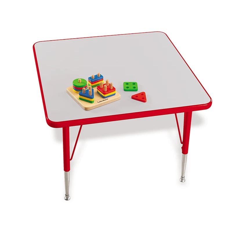 30" X 30" Rainbow Table carrée à hauteur basse réglable (15"H à 24"H) - Rouge