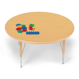 Table ronde ajustable naturelle de 48 po