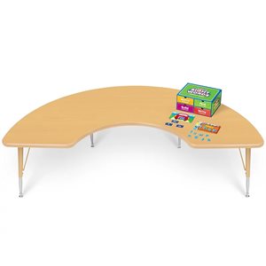 Table de groupe ajustable basse de 48 po x 72 po, naturel