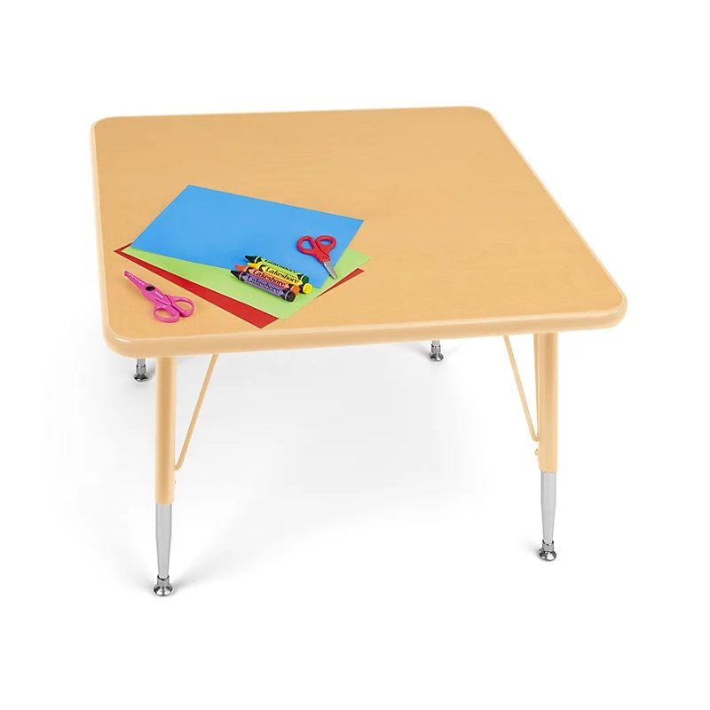 Low 30" X 30" Natural Adjustable Square Table Low 30" X 30" Natural Adjustable Square Table