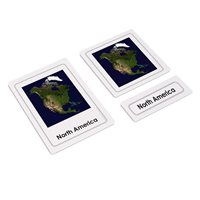  World Continents & Hemispheres 3 Part Cards (Plastic & Cut)