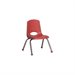 D- 16" Classroom Stack Chair - Chrome Leg & Ball Glide - Red