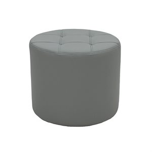Tufted Round Ottoman 16"H - Grey
