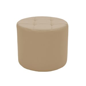 Tufted Round Ottoman 16"H - Sand