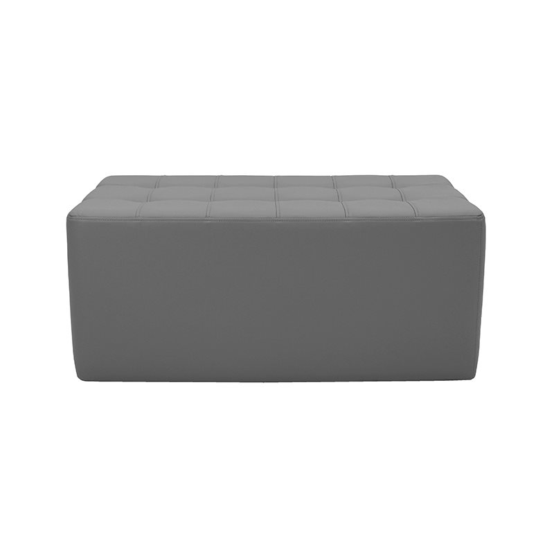 Ottoman rectangulaire capitonné 16"H - Gris
