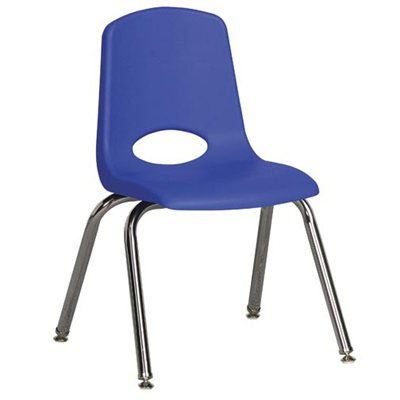 16" Classic School Stack Chair - Blue