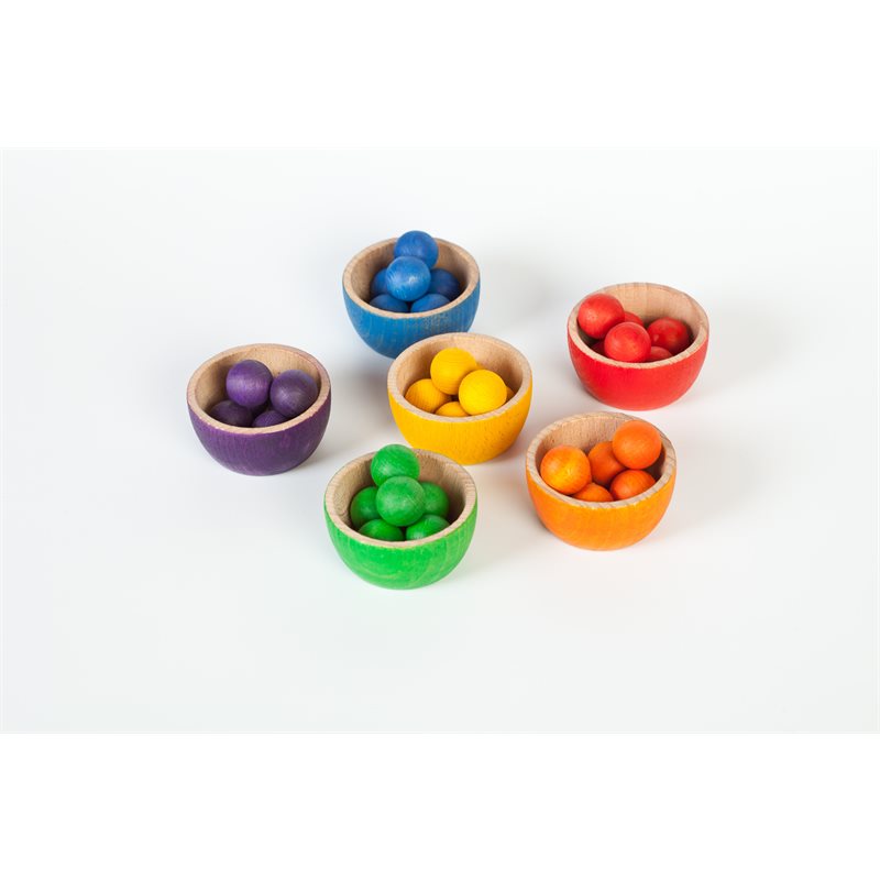 Bols et billes de couleur bois avec pinces Bols et billes de couleur bois avec pinces