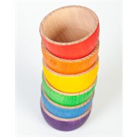 Multicoloured Wood Bowls - 6 Pieces