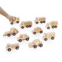 Mini Wooden Vehicles - Set Of 10
