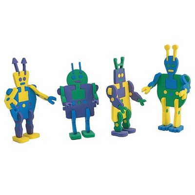 Lot de 12 robots extraterrestres en super mousse