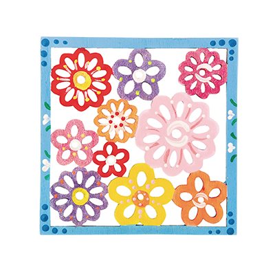  Lot de 12 sous-plats en bois floral