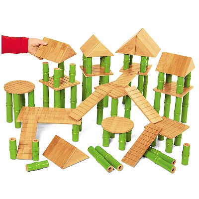 Ensemble de blocs de construction en bambou Ensemble de blocs de construction en bambou
