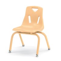 Berries® Stacking Chairs with Powder-Coated Legs - 10" Ht - Set of 6 - Camel